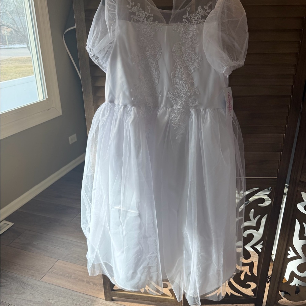 Elegant White Lace Kids Dress